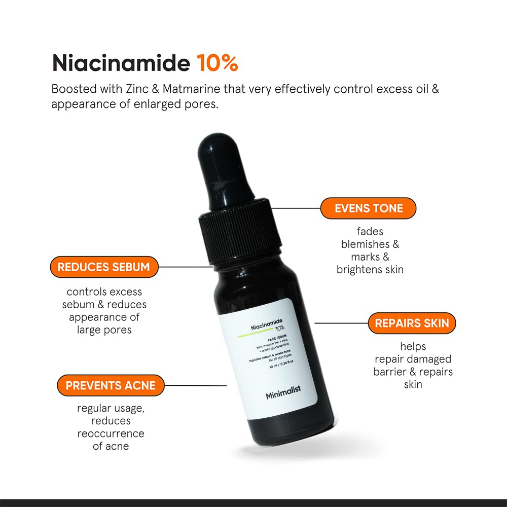 Minimalist Clear Skin & Oil Balance Skincare Bundle | Niacinamide 10% Serum + Lightweight B5 Moisturizer | For Acne-Prone, Oily & Dehydrated Skin | Non-Greasy Daily Routine