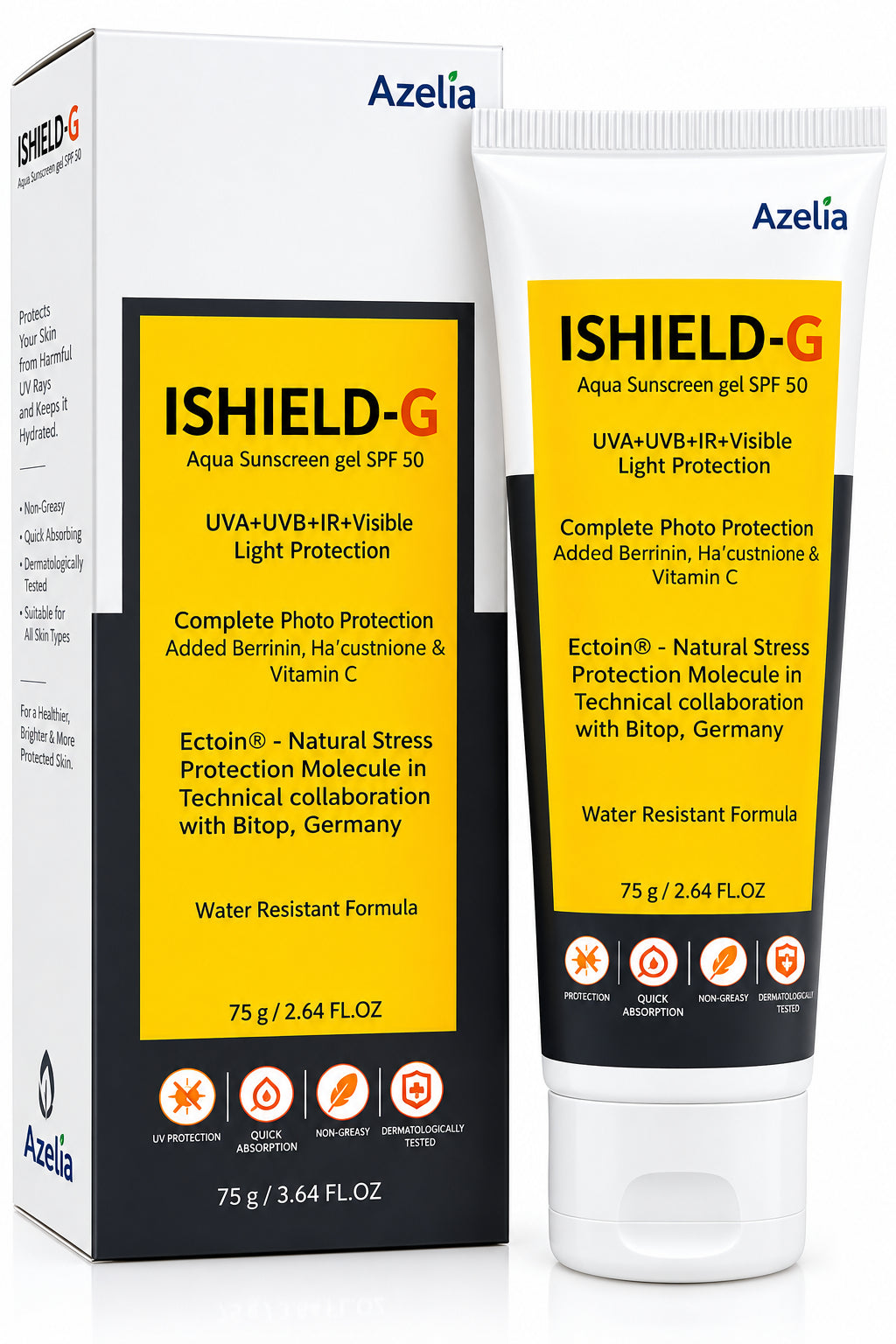 I Shield SPF 50 All Skin G Aqua Sunscreen Gel 75G