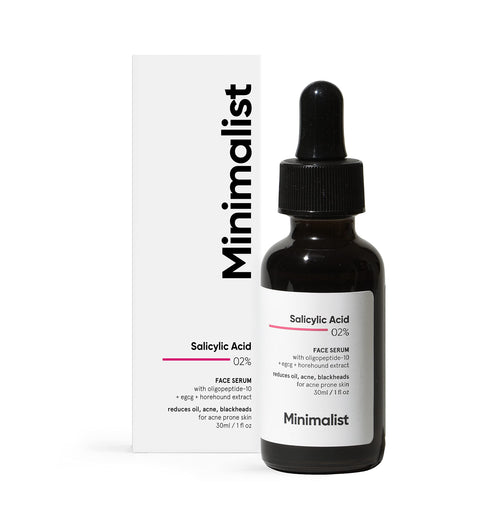 Minimalist 2% Salicylic Acid Serum for Acne & Blackheads | BHA Exfoliating Anti Acne Serum for Pore Cleansing & Oil Control | Pore Tightening Treatment for Oily & Acne-Prone Skin | 10ml