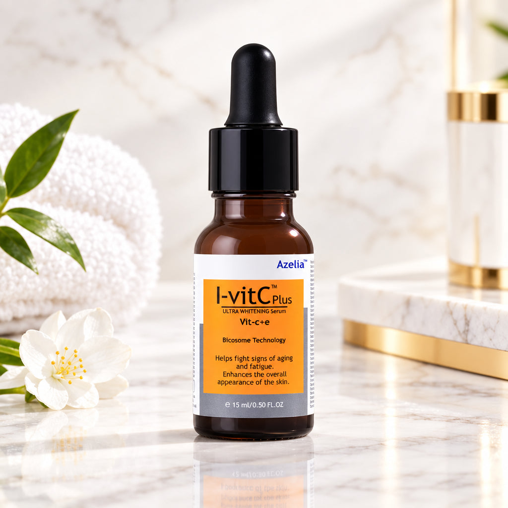 Azelia I-vitC Vitamin C Face Serum for Dark Spots, Wrinkles & Skin Texture | Anti Ageing Brightening Serum for Men & Women | Paraben Free | All Skin Types | 30ml