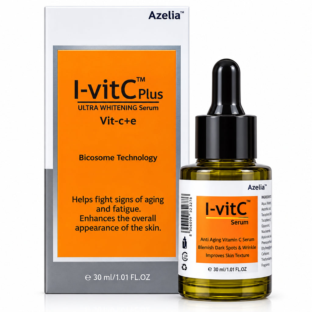 Azelia I-vitC Vitamin C Face Serum for Dark Spots, Wrinkles & Skin Texture | Anti Ageing Brightening Serum for Men & Women | Paraben Free | All Skin Types | 30ml